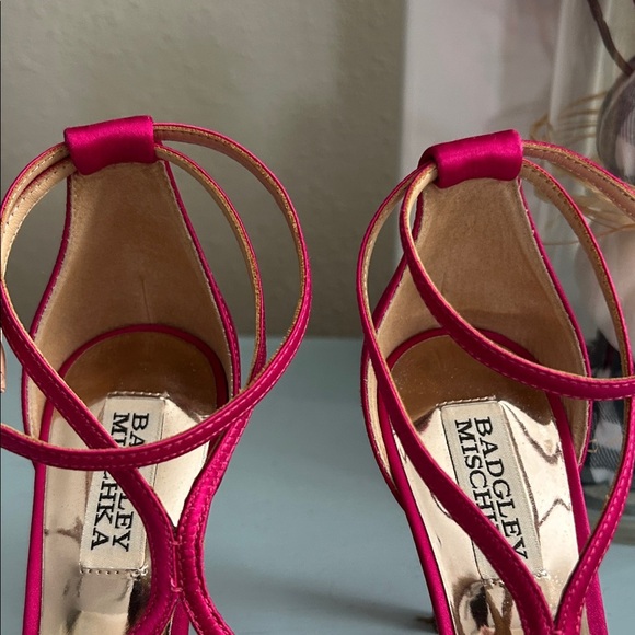 Badgley Mischka Fuchsia Embellished Heels - Picture 4 of 13